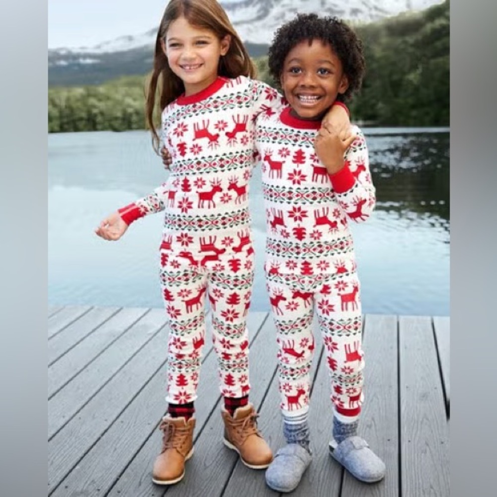 Hanna Andersson Dear Deer Long John Pajama Set.